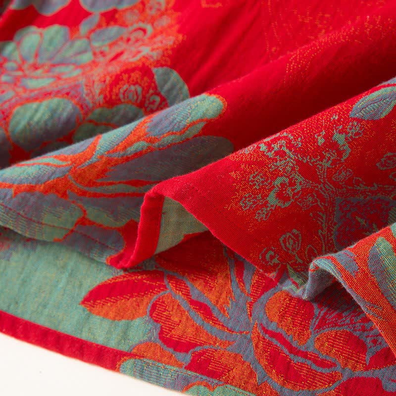 Ensemble pyjama vintage en coton oriental à motif pivoine - image 6