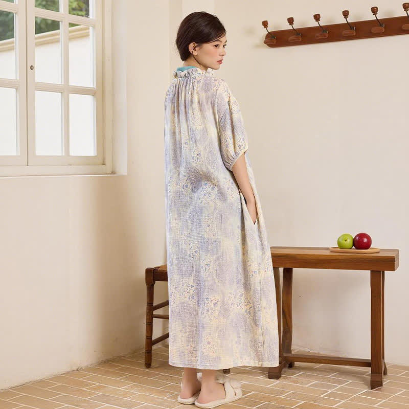 Nuisette vintage artistique avec col à volants et lien sur le côté. - image 5