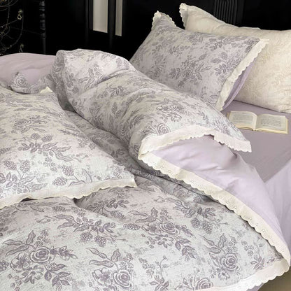 Ensemble de literie vintage en gaze de coton aux subtiles nuances de rose (4 pièces) - image 13