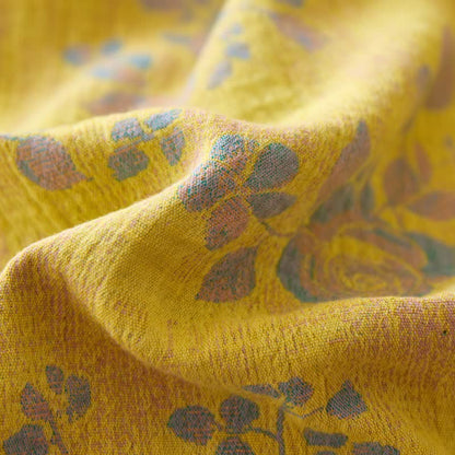 Linge de lit en gaze de coton à motifs de roses vertes et jaunes - image 11