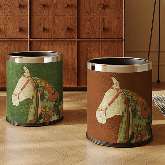 Corbeille à papier décorative en cuir de la série « Équestre » - image 0