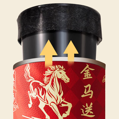 Poubelle ornée d'un cheval au galop de style oriental - image 1