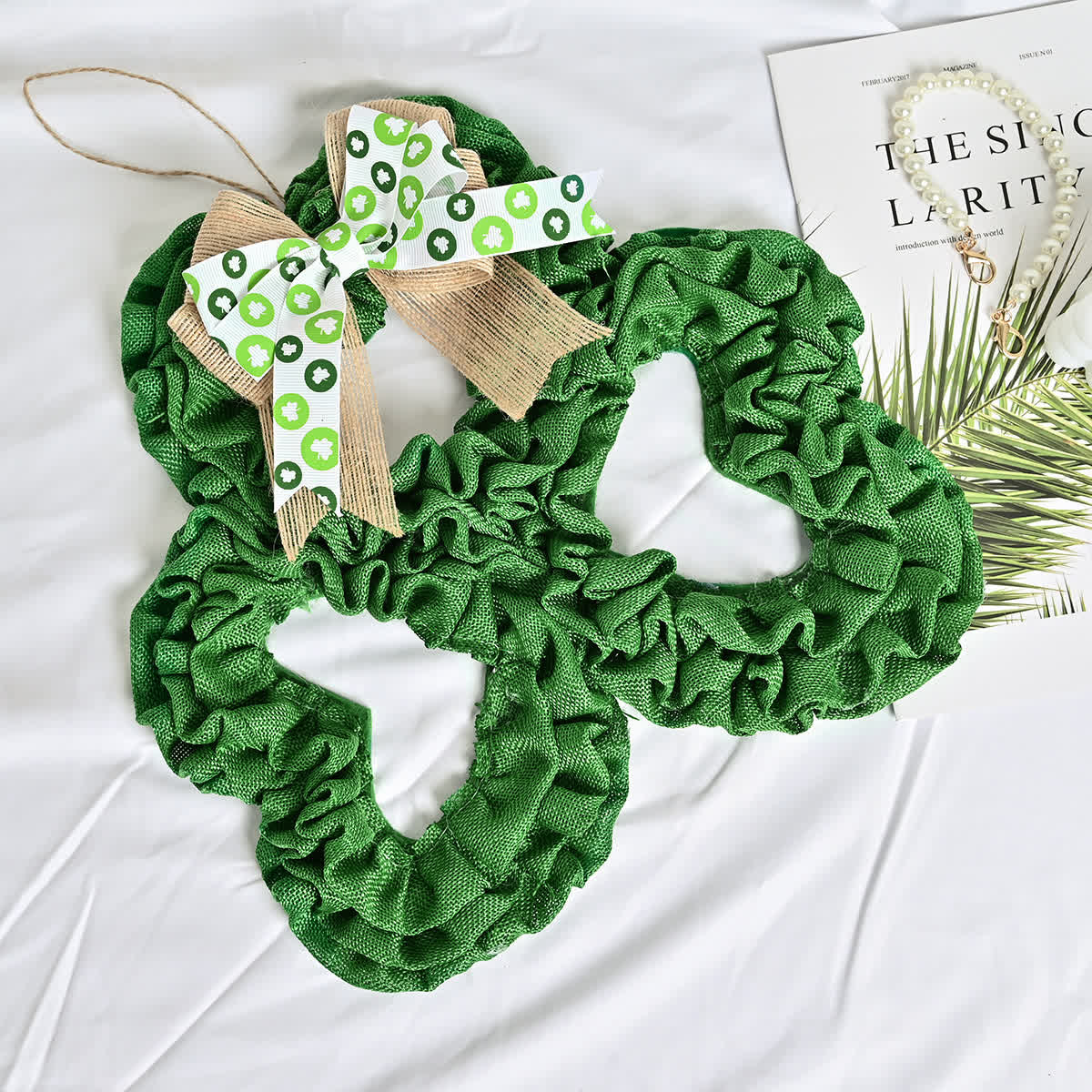 Couronne de jute en forme de trèfle pour la Saint-Patrick - image 5