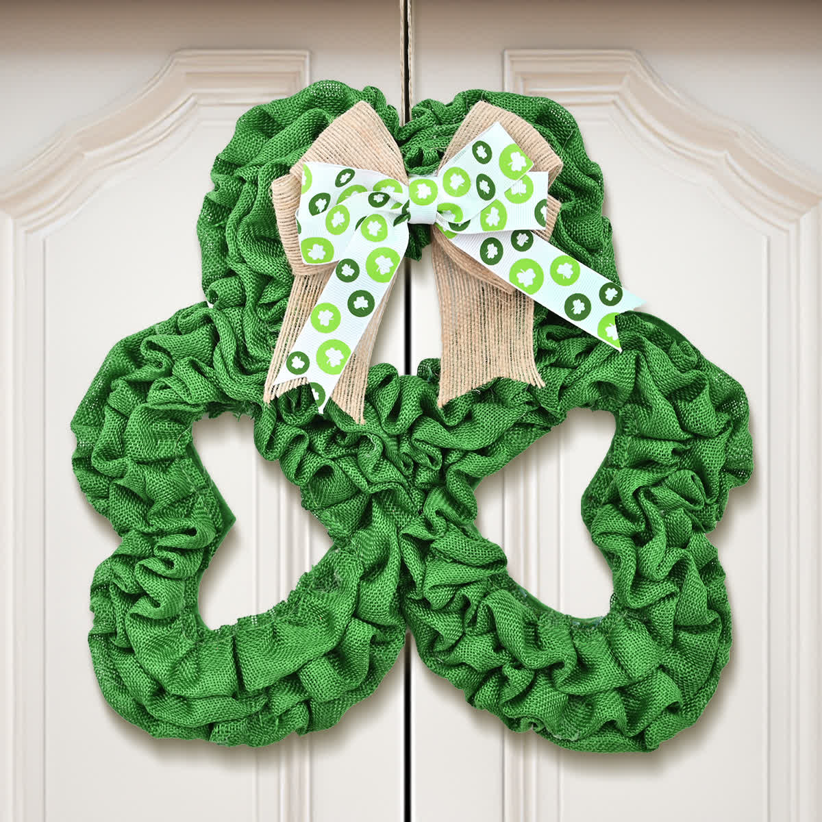Couronne de jute en forme de trèfle pour la Saint-Patrick - image 3