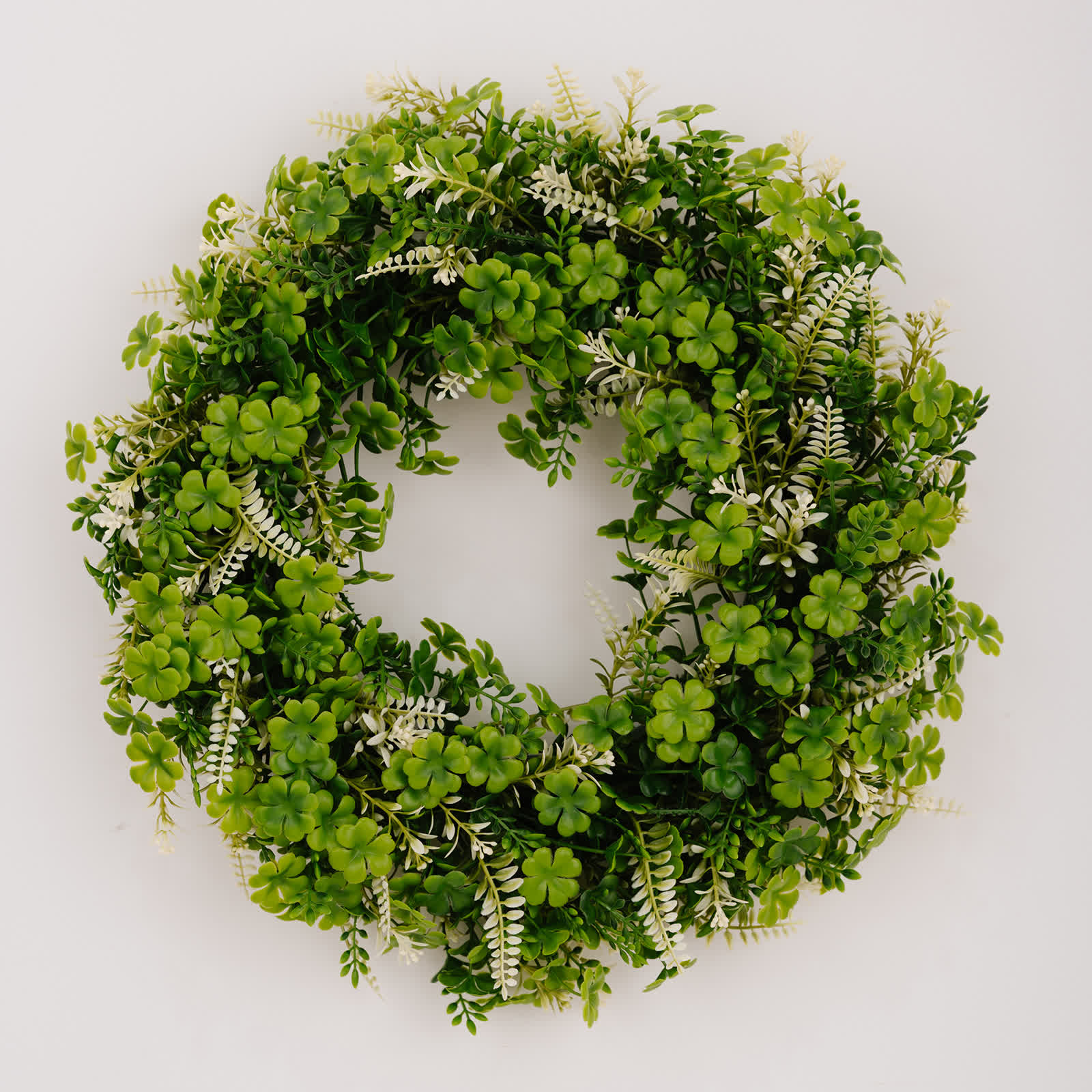 Couronne artificielle de trèfle à quatre feuilles pour la Saint-Patrick - Trèfle à quatre feuilles blanches - 2 pièces - 19" - image 9