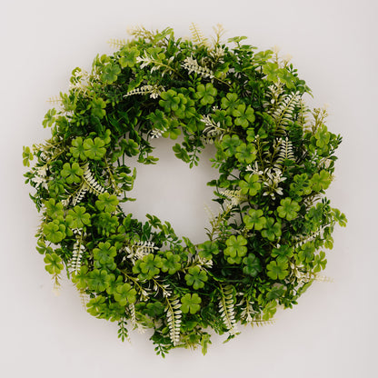 Couronne artificielle de trèfle à quatre feuilles pour la Saint-Patrick - Trèfle à quatre feuilles blanches - 2 pièces - 19" - image 9