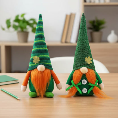 Décorations de poupées sans visage pour la Saint-Patrick - Ensemble (2 garçons et 2 filles) - 4 pièces - 5 cm x 13 cm x 21 cm - image 0
