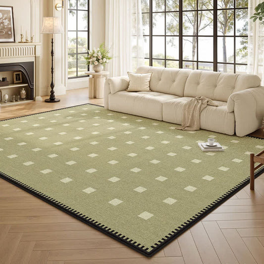 Tapis vert à motifs à carreaux - Vert - 160 cm x 230 cm - image 0