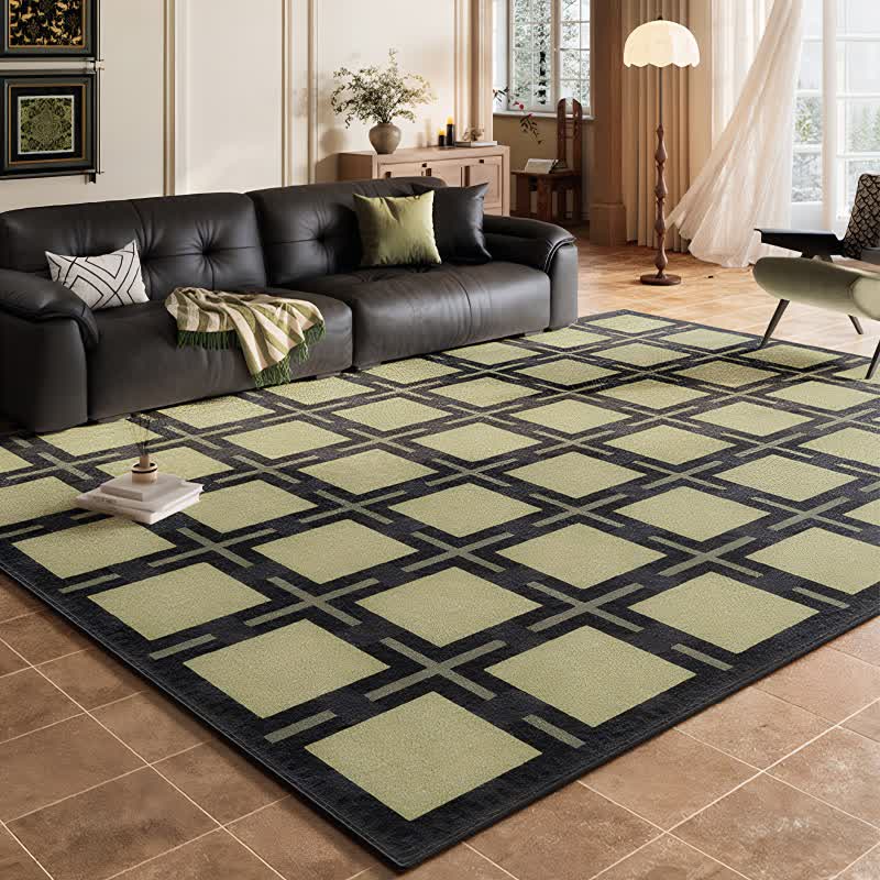 tapis à carreaux rétro - Vert - 160 cm x 230 cm - image 0