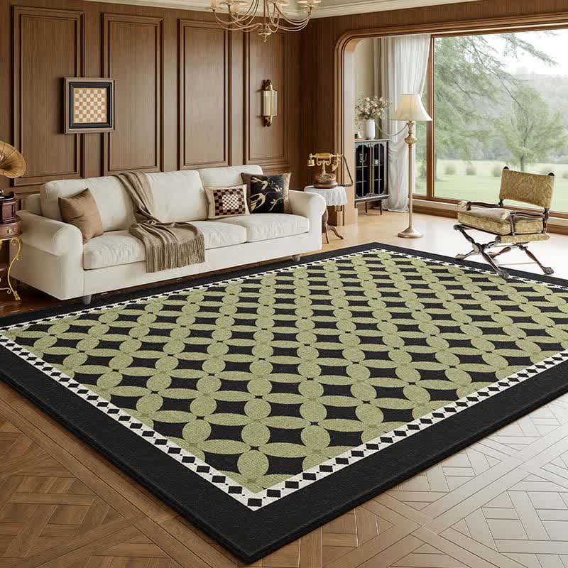 tapis vert géométrique à losanges - Noir - 160 cm x 230 cm - image 4