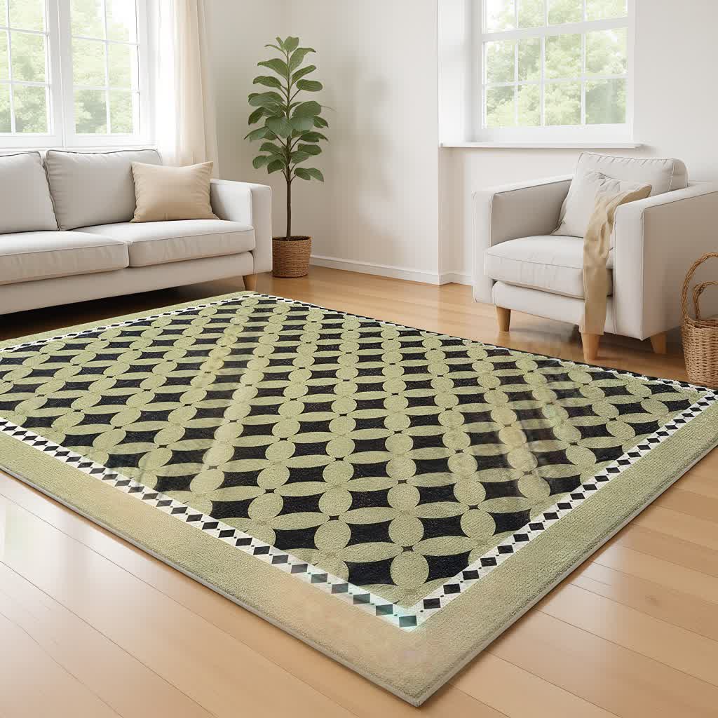 tapis vert géométrique à losanges - image 1