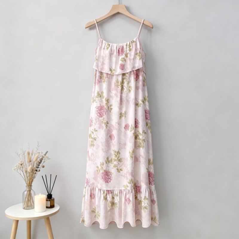 Nuisette Cami Lounge rose chrysanthème - Rose - Longueur : 51 pouces - image 0