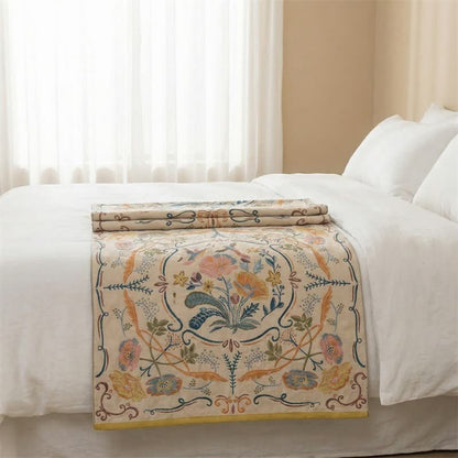 Serviette de bain en gaze de coton à motif maison de campagne - image 1