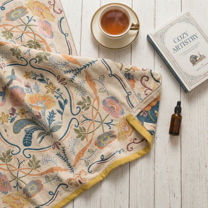 Serviette de bain en gaze de coton à motif maison de campagne - image 2