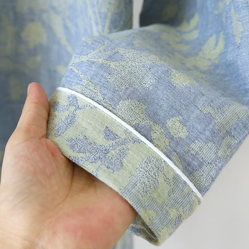 Ensemble pyjama en coton à motif floral oriental - image 5
