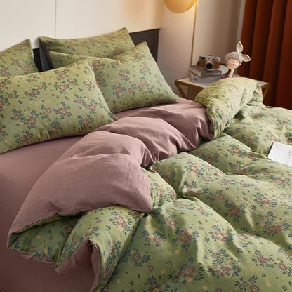 Drap de lit en double gaze de coton à petits motifs floraux - image 2