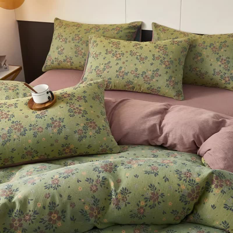 Drap de lit en double gaze de coton à petits motifs floraux - image 4