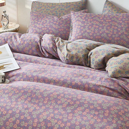 Linge de lit en double gaze de coton à motif floral champêtre délicat - image 3