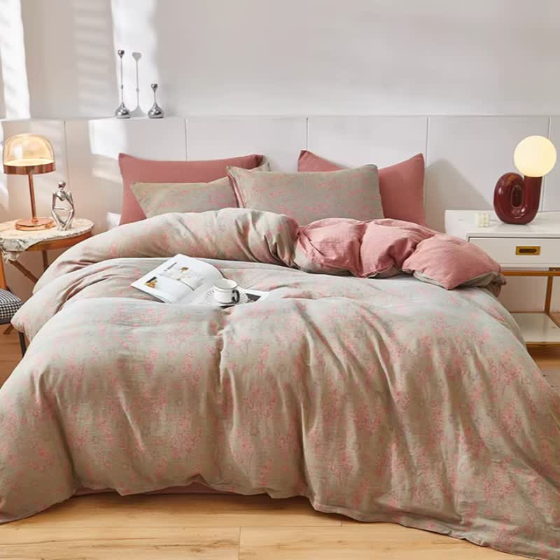 Linge de lit en gaze de coton double épaisseur à motifs floraux et lavande - image 5