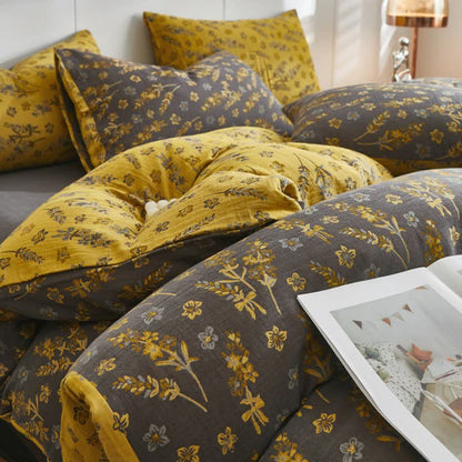 Linge de lit en gaze de coton double épaisseur à motifs floraux et lavande - image 3