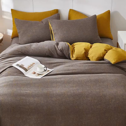 Linge de lit en double gaze de coton à motif géométrique discret - image 1