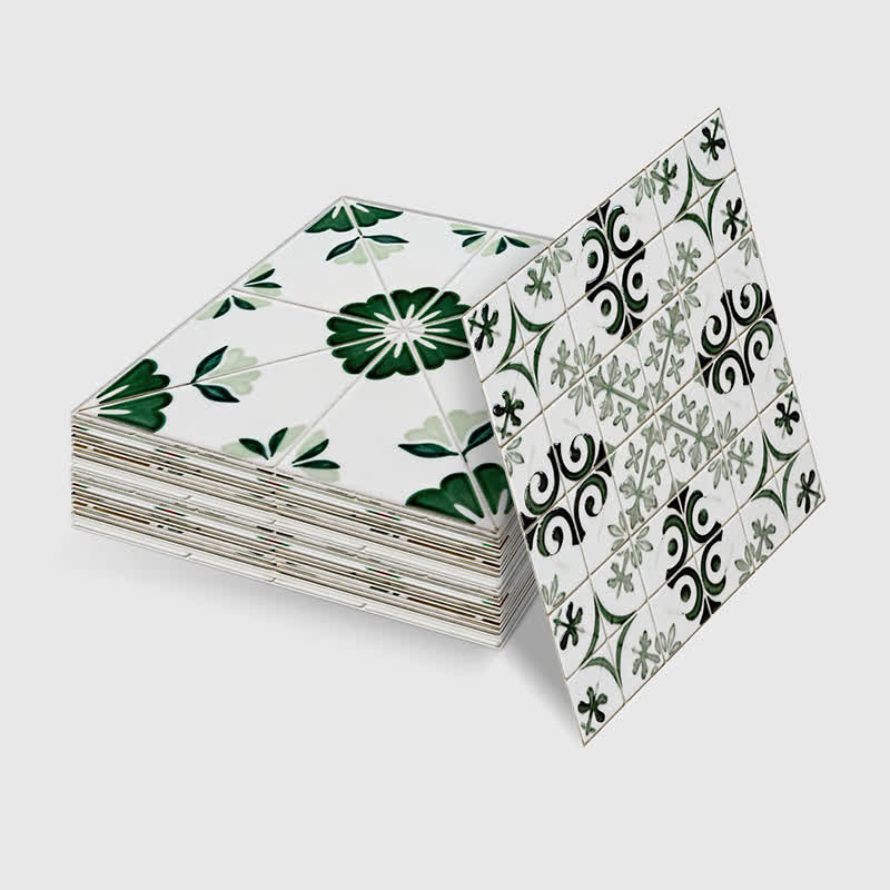 Autocollants muraux verts et blancs repositionnables (24 pièces) - image 10