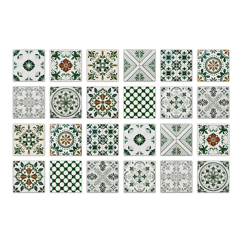 Autocollants muraux verts et blancs repositionnables (24 pièces) - 20 cm x 20 cm - image 8