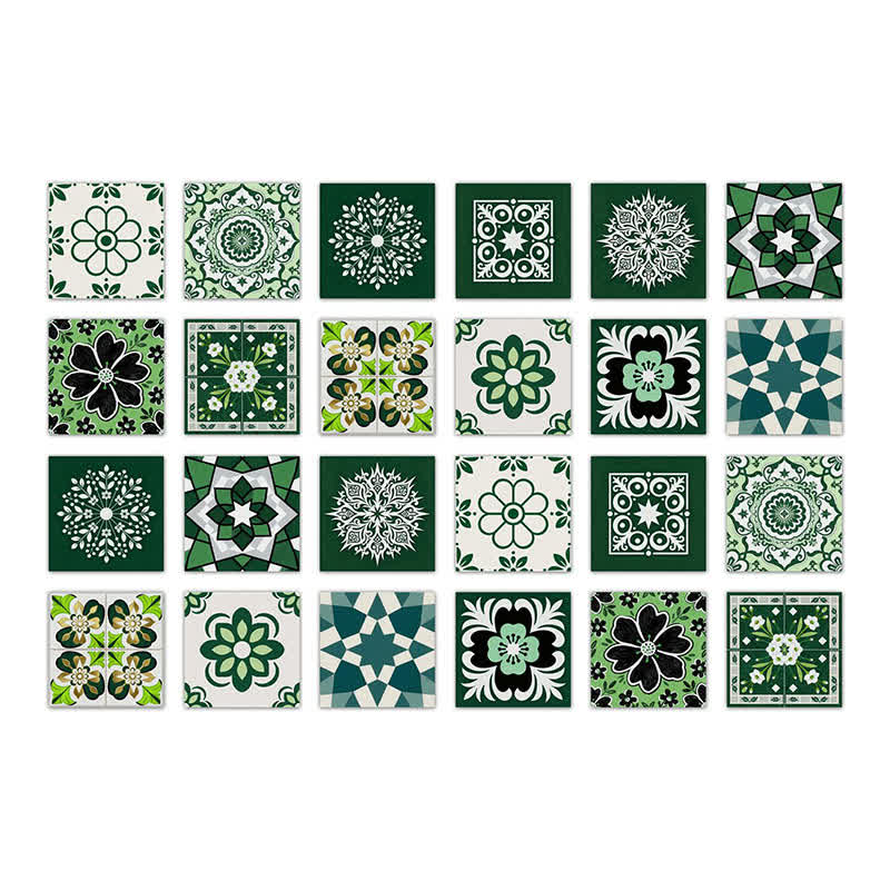 Stickers muraux floraux rétro à décoller et à coller (24 pièces) - 20 cm x 20 cm - image 7