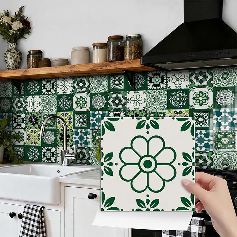 Stickers muraux floraux rétro à décoller et à coller (24 pièces) - image 0