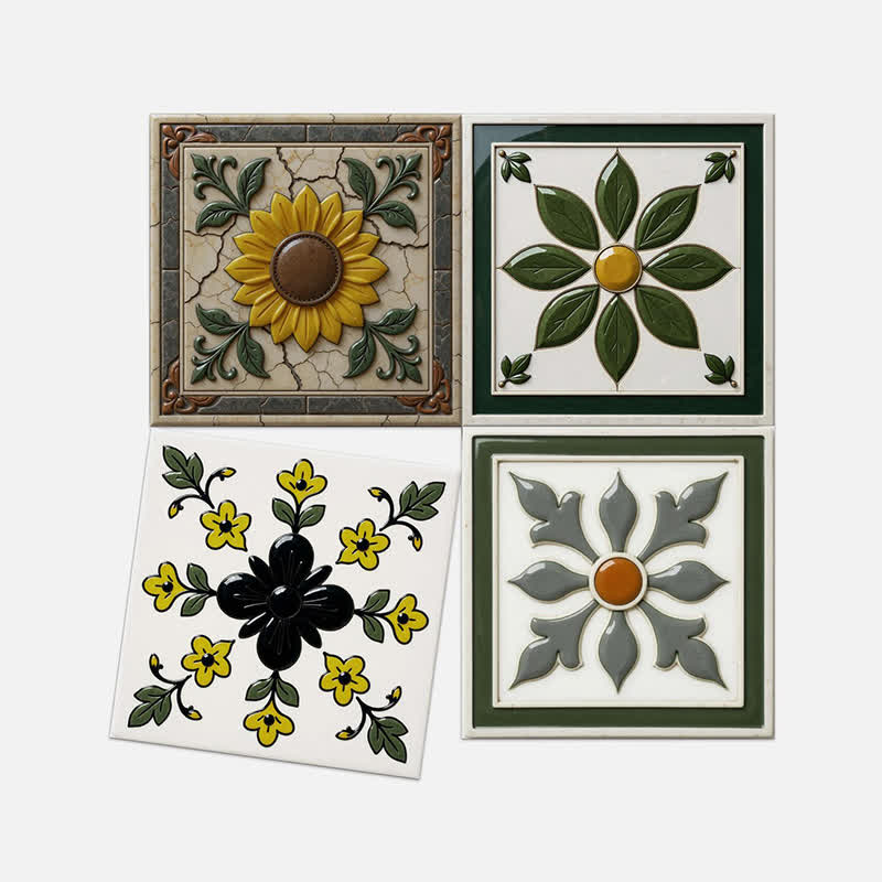 Stickers muraux soleil et fleurs à coller (24 pièces) - image 10