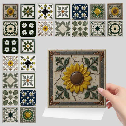 Stickers muraux soleil et fleurs à coller (24 pièces) - image 7