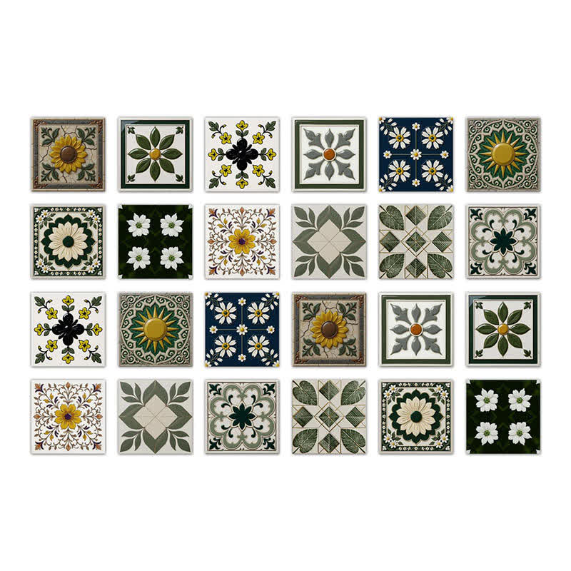Stickers muraux soleil et fleurs à coller (24 pièces) - 20 cm x 20 cm - image 8