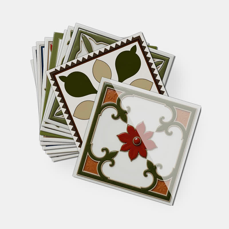 Stickers muraux adhésifs orange et vert (24 pièces) - image 9