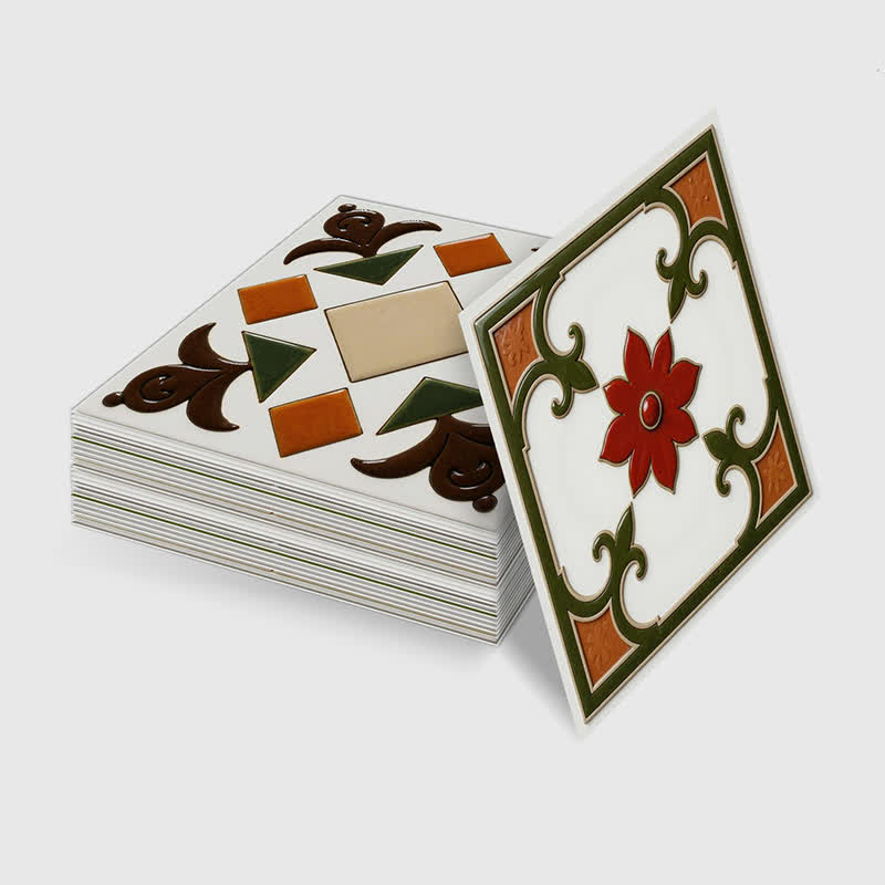 Stickers muraux adhésifs orange et vert (24 pièces) - image 10