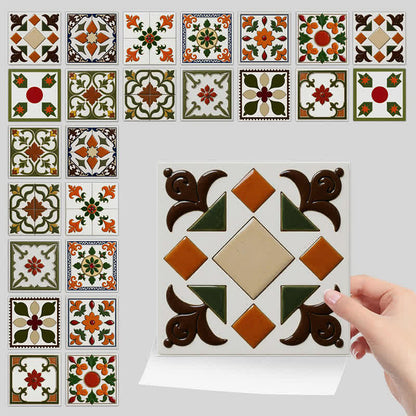Stickers muraux adhésifs orange et vert (24 pièces) - image 7