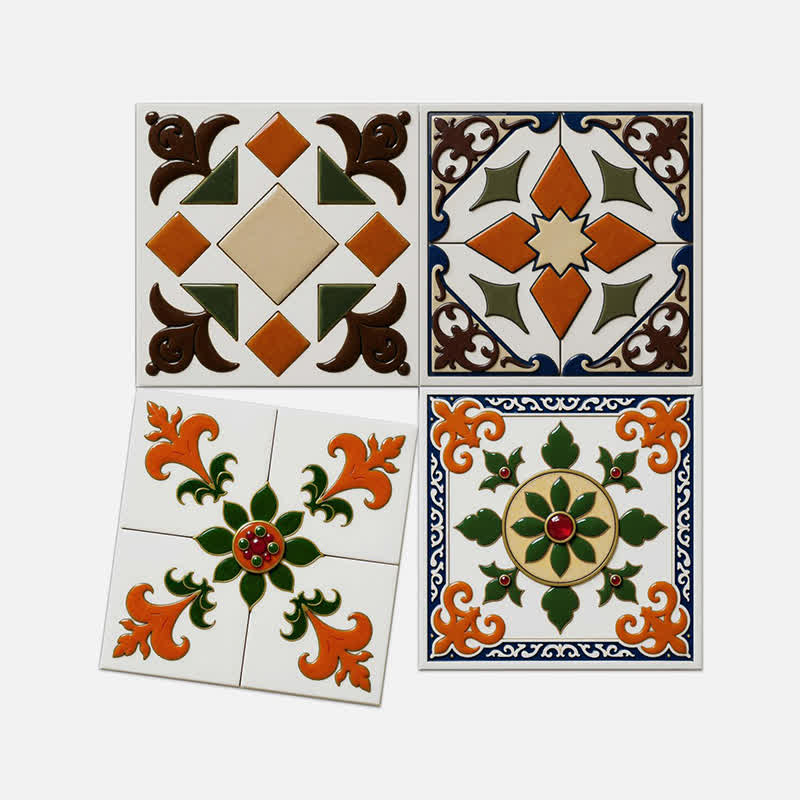 Stickers muraux adhésifs orange et vert (24 pièces) - image 11