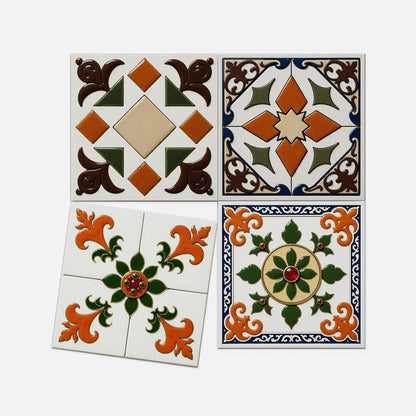 Stickers muraux adhésifs orange et vert (24 pièces) - image 11