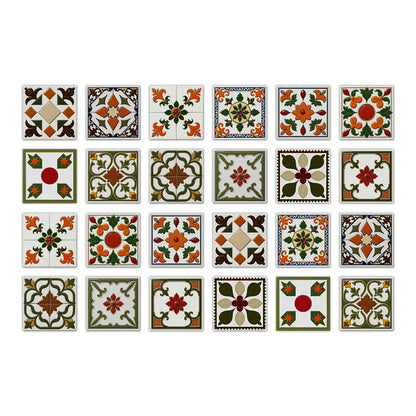 Stickers muraux adhésifs orange et vert (24 pièces) - 20 cm x 20 cm - image 8