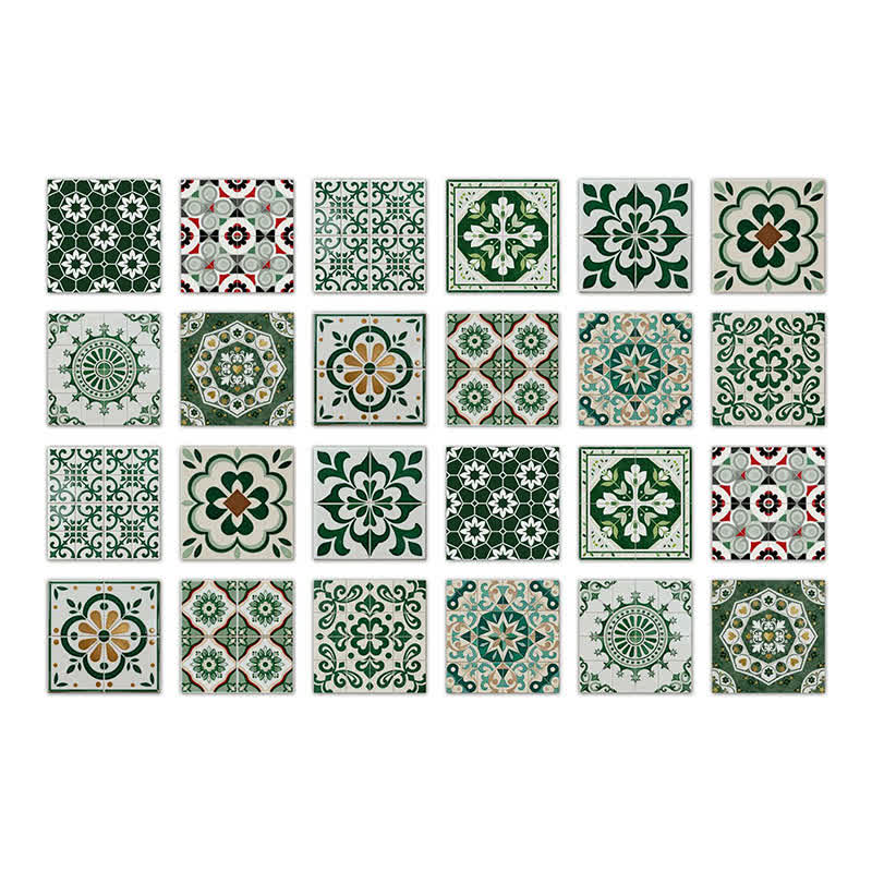 Stickers muraux autocollants verts bohèmes (24 pièces) - 20 cm x 20 cm - image 8