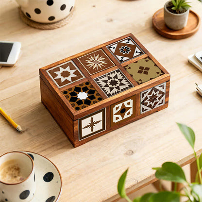 Stickers muraux géométriques marron à décoller et à coller (24 pièces) - image 5