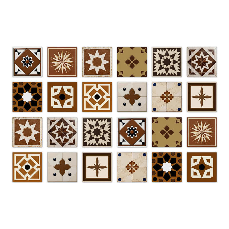 Stickers muraux géométriques marron à décoller et à coller (24 pièces) - 20 cm x 20 cm - image 8