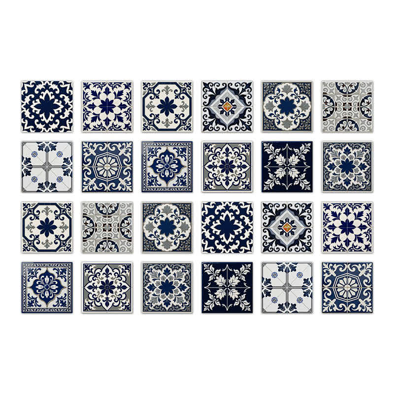 Stickers muraux rétro bleus, autocollants (24 pièces) - 20 cm x 20 cm - image 8