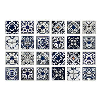 Stickers muraux rétro bleus, autocollants (24 pièces) - 20 cm x 20 cm - image 8