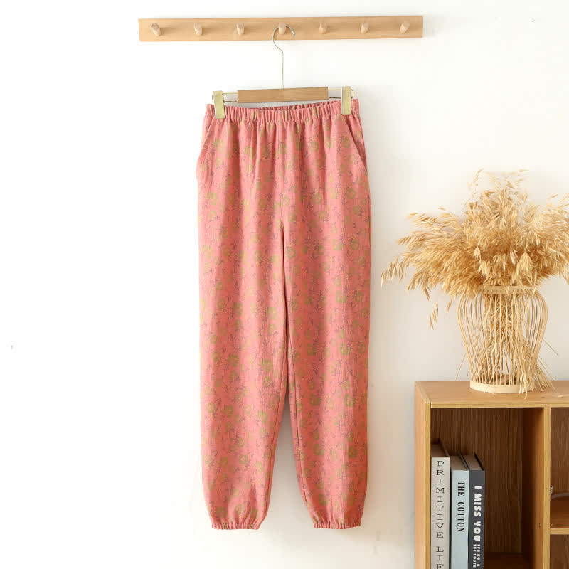 Pantalon de jogging en gaze de coton rose - Rose - XXL - image 1