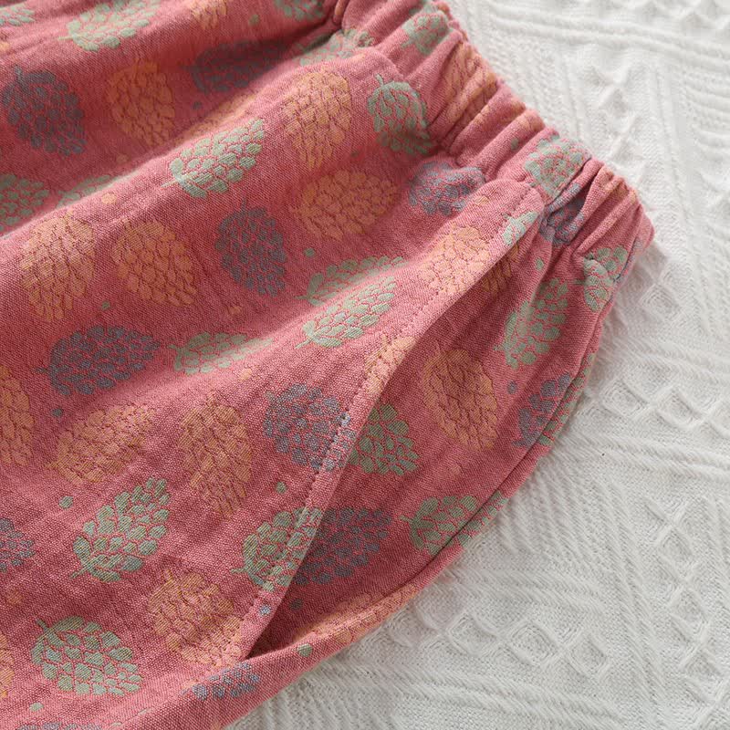 Pantalon de jogging en gaze de coton à motif de feuilles - image 3