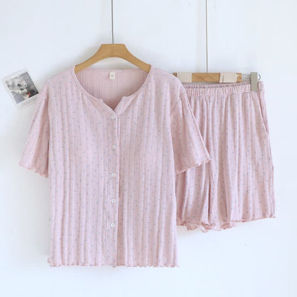 Ensemble pyjama en jacquard de coton à motif floral rustique - image 10