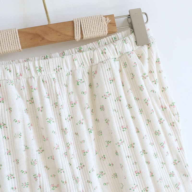 Ensemble pyjama en jacquard de coton à motif floral rustique - image 21