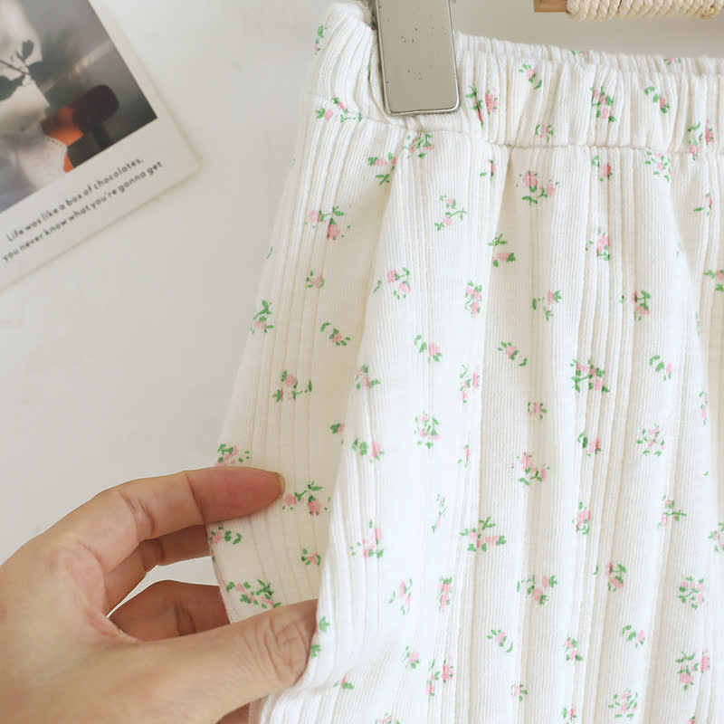 Ensemble pyjama en jacquard de coton à motif floral rustique - image 23