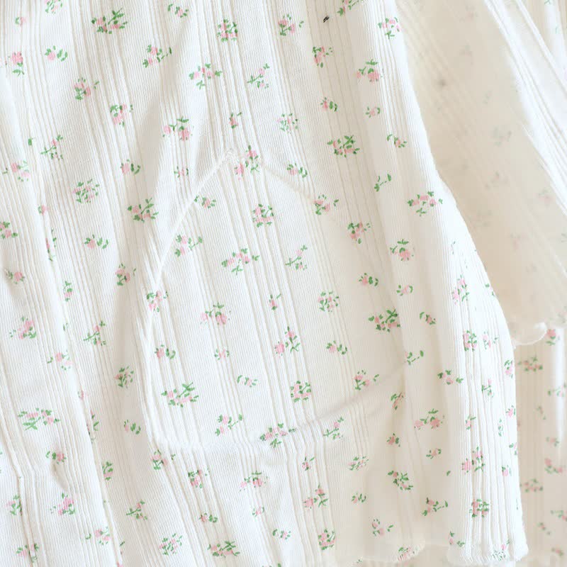 Ensemble pyjama en jacquard de coton à motif floral rustique - image 17