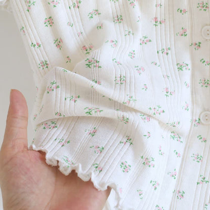 Ensemble pyjama en jacquard de coton à motif floral rustique - image 18